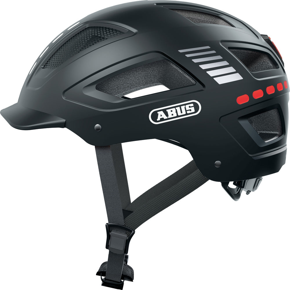 Casque vélo adulte ABUS Hyban 2.0 LED noir mat vue latérale
