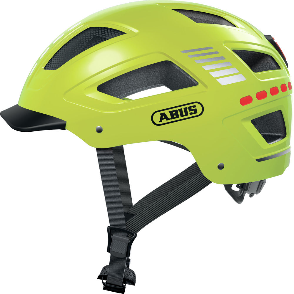 Casque vélo adulte ABUS Hyban 2.0 LED jaune vue latérale