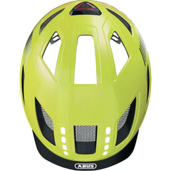 Casque vélo urbain avec éclairage LED intégré et aération ABUS jaune