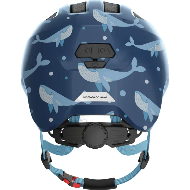 Casque vélo enfant ABUS Smiley 3.0 bleu baleine molette de réglage