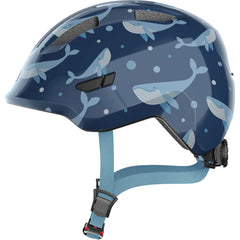 Casque vélo enfant ABUS Smiley 3.0 bleu baleine vue latérale