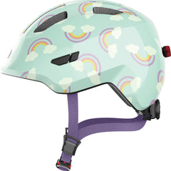 Casque vélo enfant ABUS Smiley 3.0 LED arc-en-ciel vue latérale