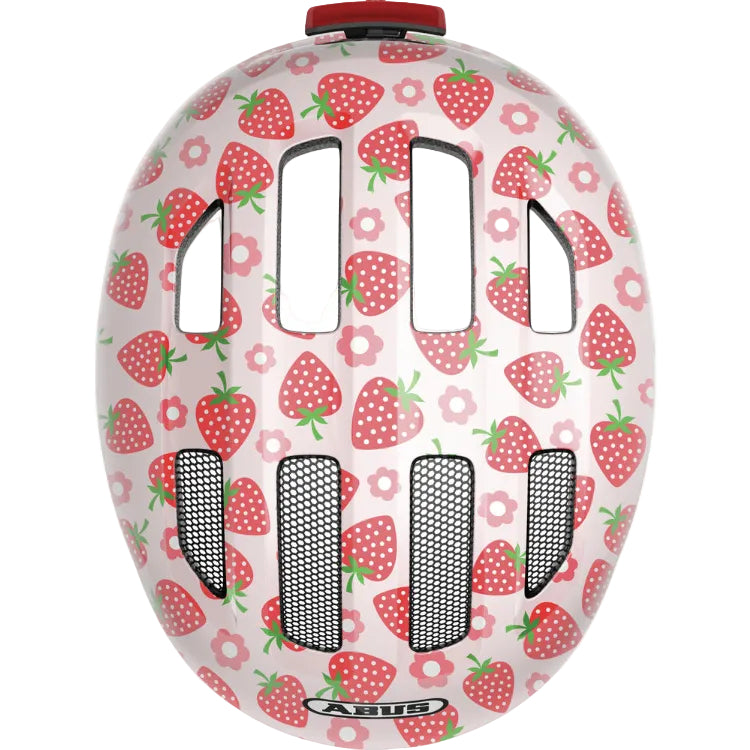 Casque vélo enfant ABUS Smiley 3.0 LED Rose Fraise ventilation