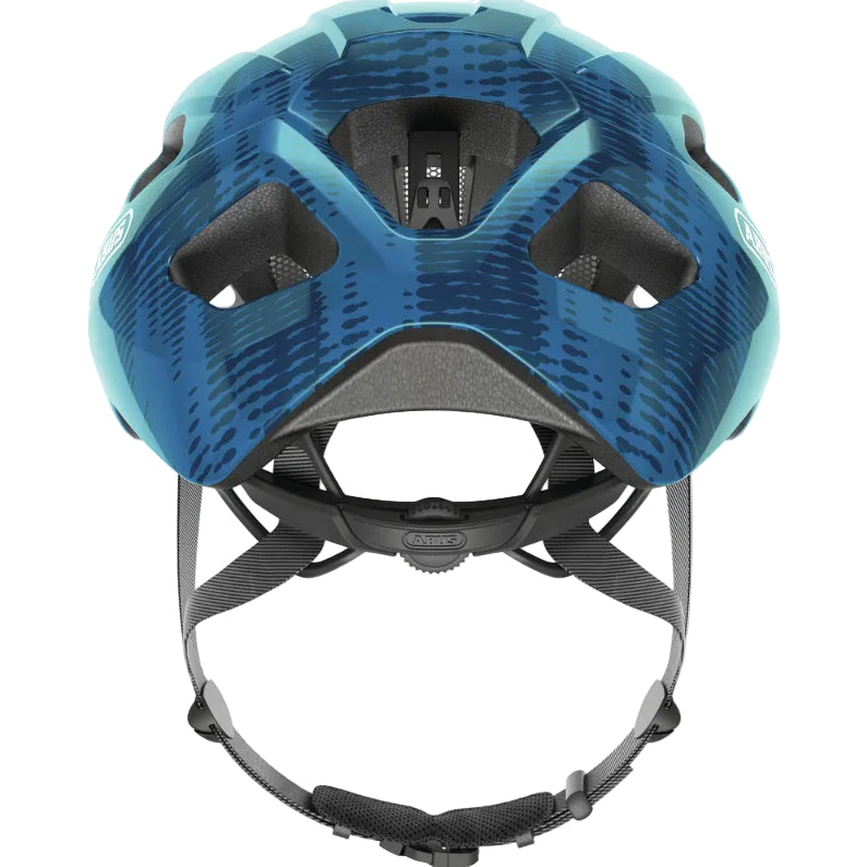 Casque vélo adulte ABUS Macator bleu acier molette de réglage
