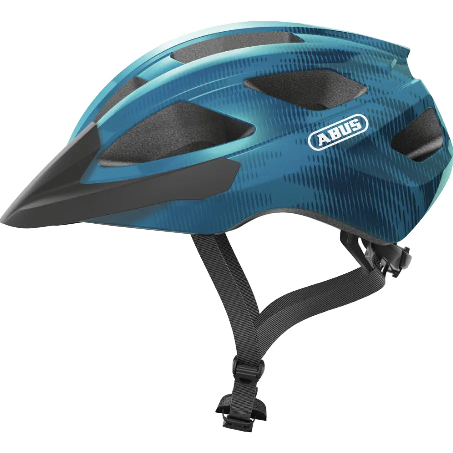 Casque vélo adulte ABUS Macator bleu acier vue latérale