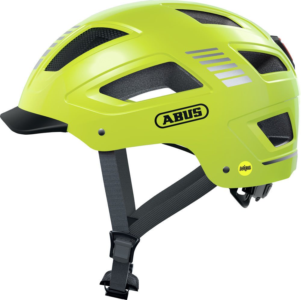 Casque vélo adulte ABUS Hyban 2.0 MIPS jaune vue latérale