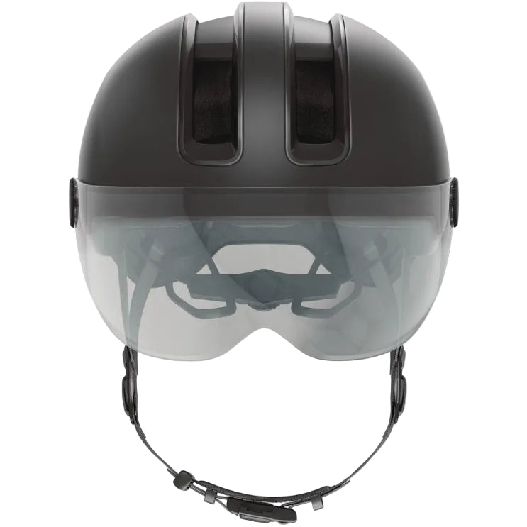 Casque vélo adulte ABUS HUD-Y ACE noir visière et sangle