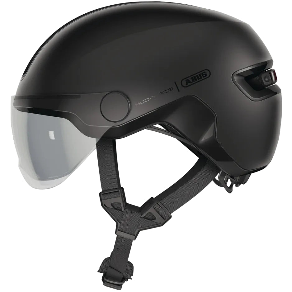 Casque vélo adulte ABUS HUD-Y ACE noir vue latérale