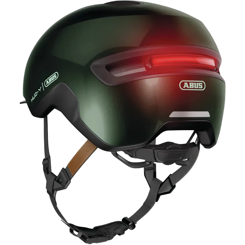 Casque vélo urbain ABUS HUD-Y lumière amovible Vert