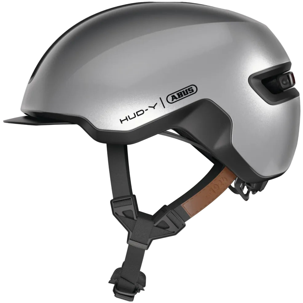 Casque vélo adulte ABUS HUD-Y gris argent vue latérale