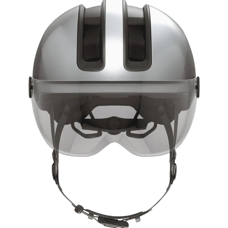 Casque vélo adulte ABUS HUD-Y ACE argent visière