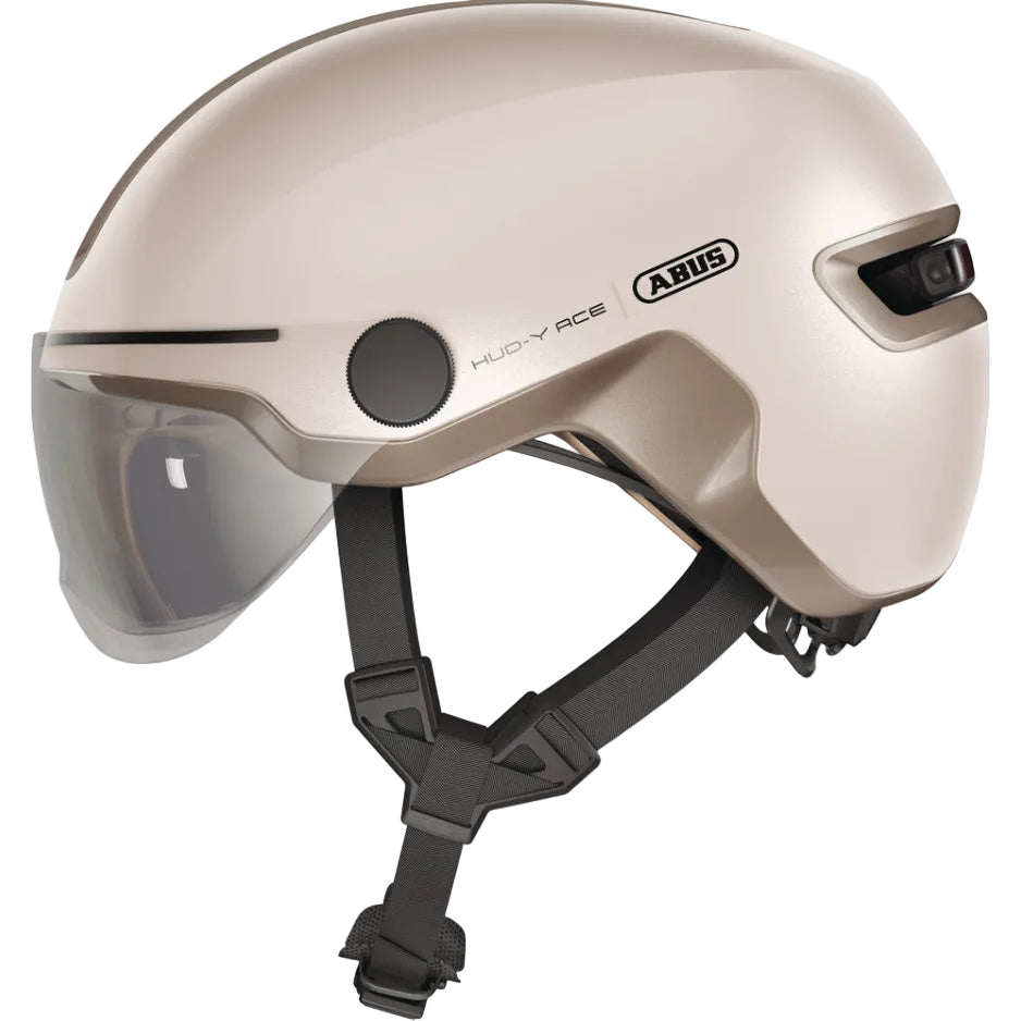 Casque vélo adulte ABUS HUD-Y ACE champagne vue latérale