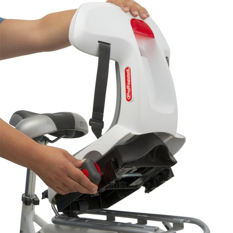 Siège enfant Polisport Guppy installé sur vélo urbain